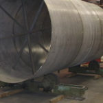 Stainless steel duct work during fabrication