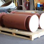 Externally pressurized expansion joints ready for shipping