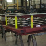 Single rectangular metal expansion joint during fabrication